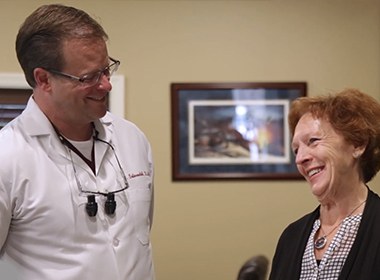 woman smiling at dentist