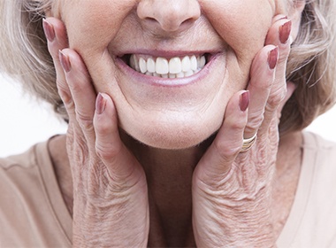 woman showing off smile