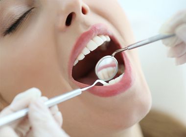 Woman having a dental checkup 