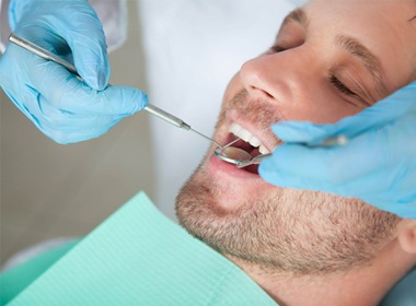 Man getting a dental checkup
