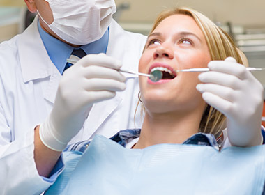 woman getting an exam