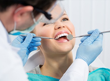 woman getting checkup