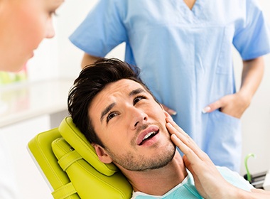 handsome man with jaw pain