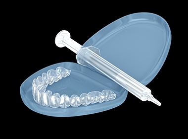 Illustration of items that make up a teeth whitening kit in Lehigh Valley