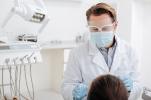 Dentist in Lehigh Valley wearing a face shield