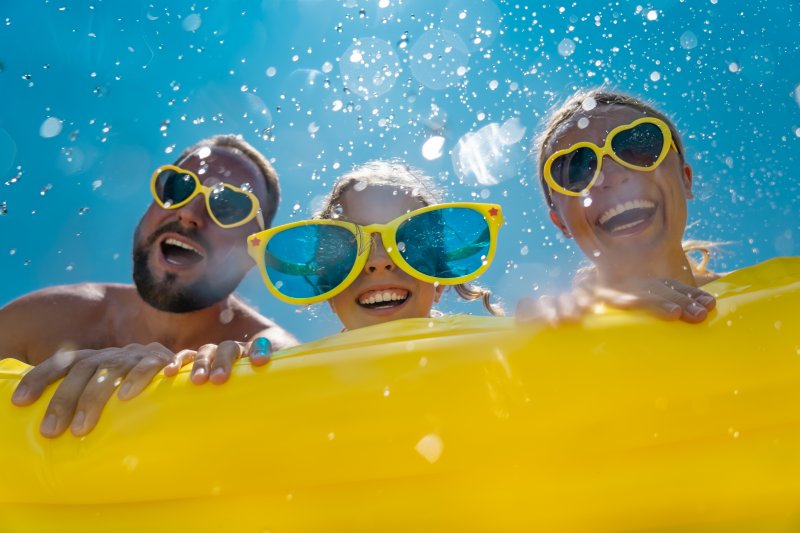 Smiling family on summer vacation