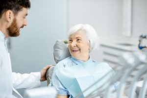 woman smiling with dental implants